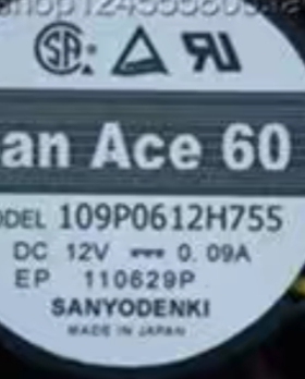 Sanyo/三洋 6015 6CM 109P0612H755 12V 0.09A 变频器 散热风扇