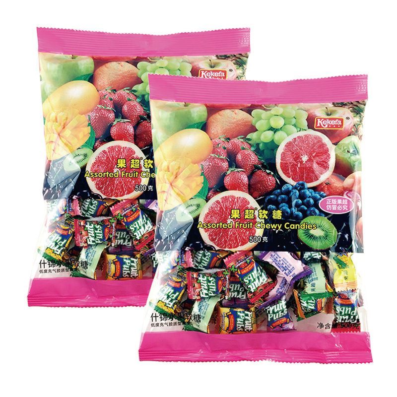 果超软糖什锦水果软糖黑加仑草莓芒果菠萝味混合糖果结婚婚庆喜糖