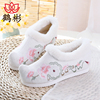 Old Beijing new pattern Hanfu Cloth shoes Embroidery Cotton-padded shoes Chinese style 2019 winter Hanfu Bow Alice head Women's Shoes