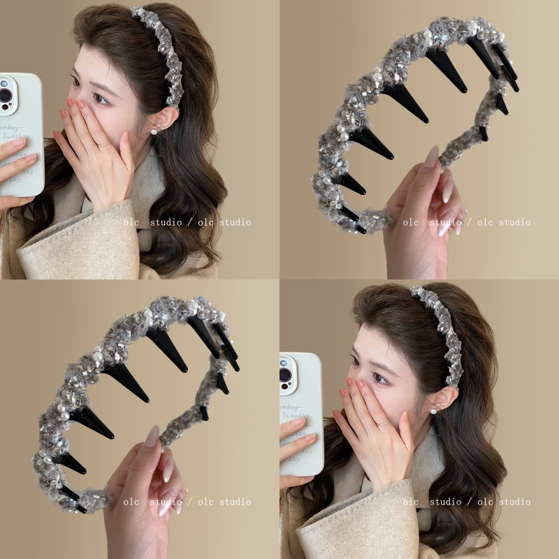 珍珠绒箍~韩系精致毛绒绒发箍