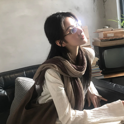 复古文艺围巾披肩女薄款清冷围脖