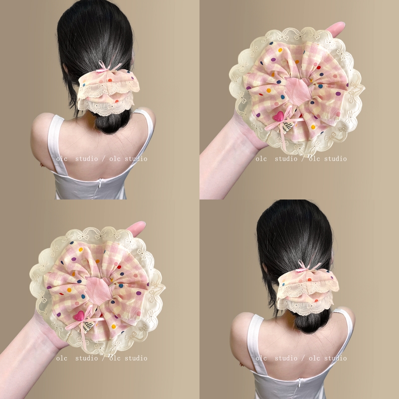 甜美彩色波点大肠发圈