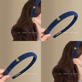 锦屏韶光 早秋覆古丝绒港风头箍蝴蝶结细发箍显脸小发卡发饰女