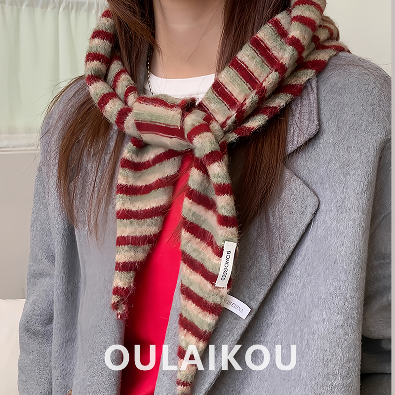 秋冬天装饰系腰头巾保暖三角围脖