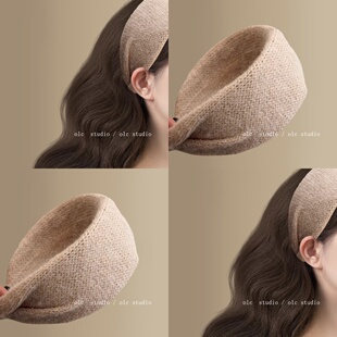 温珞佳人~秋冬气质绒面宽边发箍女款韩系温柔高颅顶头箍旅行发卡
