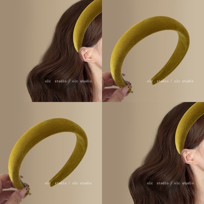 明媚女主复古丝绒高颅顶发箍