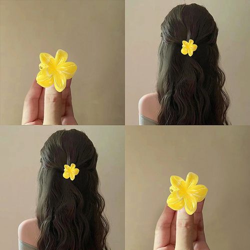 奶油黄色！冰透感鸡蛋花抓夹！