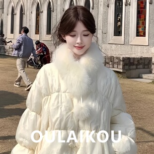 新中式仿狐狸毛毛领围脖女冬季保暖百搭毛球毛毛围巾时尚毛绒披肩