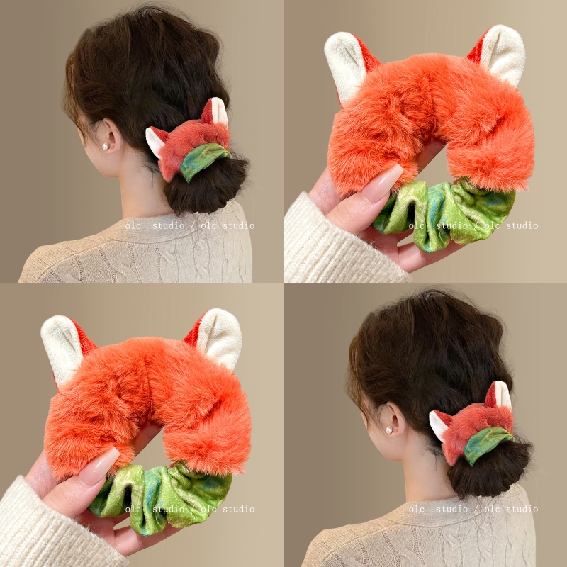 疯狂动物城朱迪尼克秋冬毛绒发圈