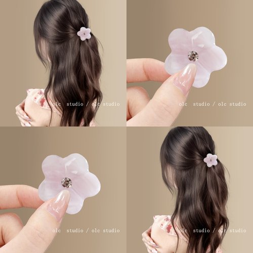 钻心粉花~清新迷你小花醋酸抓夹