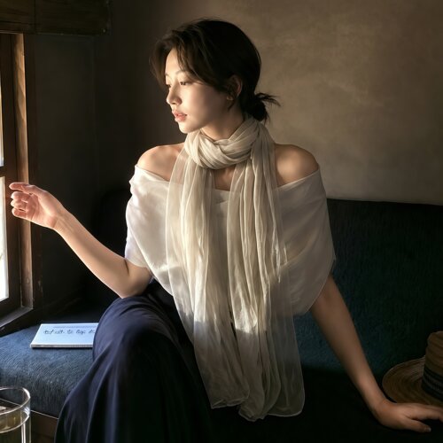 日本maito丝巾系脖高级感女夏2