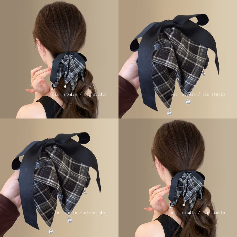 巴黎松弛~法式复古黑白色方巾