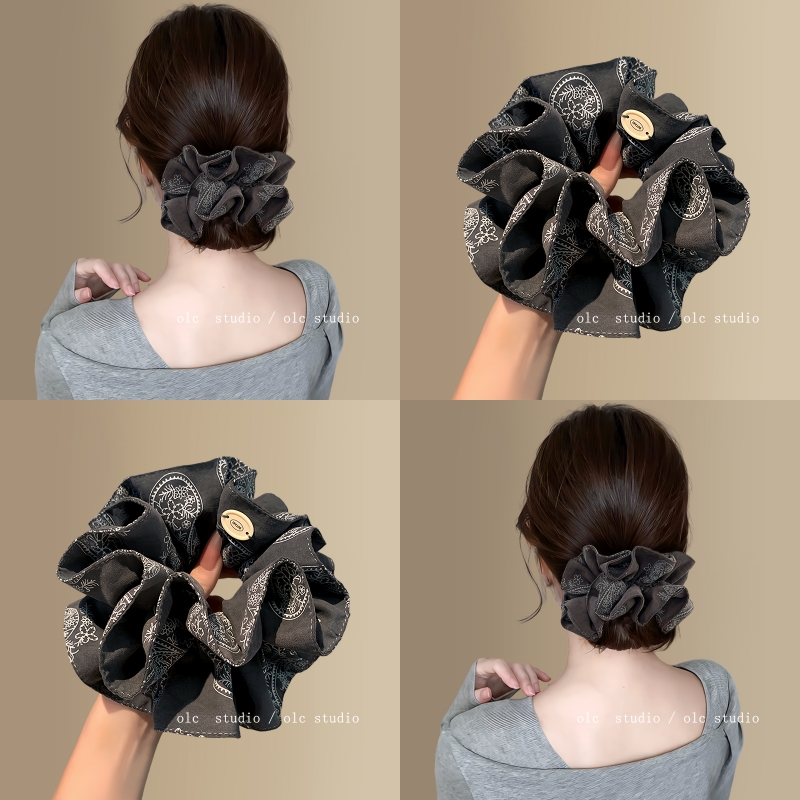 随便一扎都好看！秋冬印花发圈