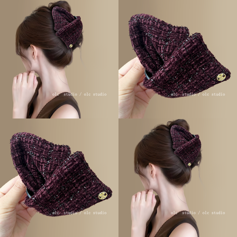 浆果红~小香风抓夹女百搭发夹