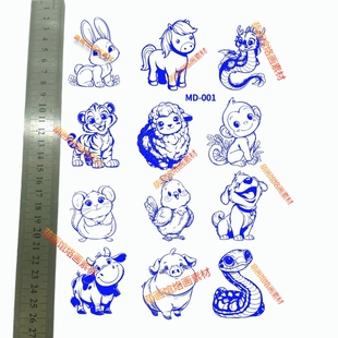 生肖葫芦烙画转印贴纸烫画葫芦葫芦烙画贴纸葫芦拓印图案转印纸