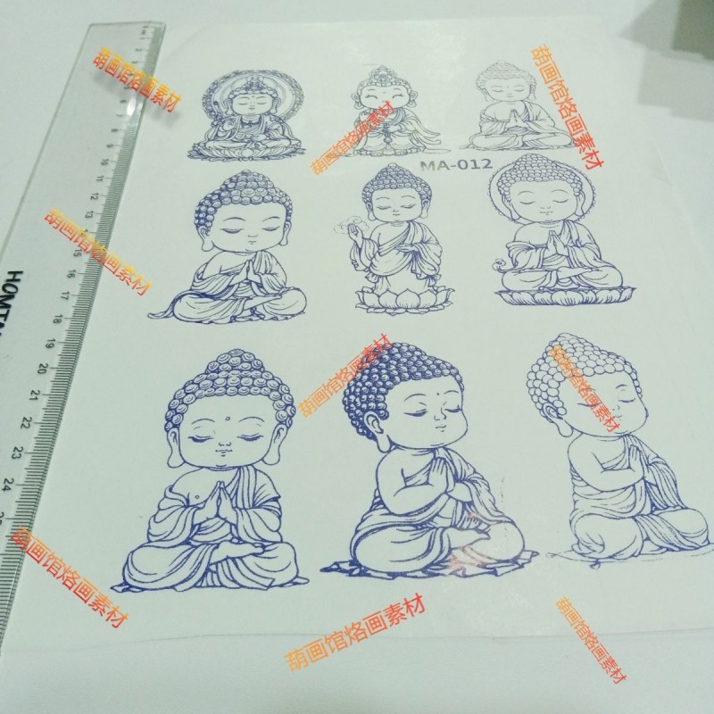 菩萨图葫芦形贴纸烙画雕刻