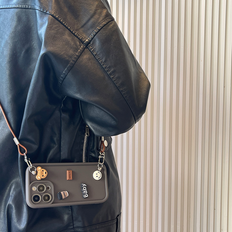 适用立体卡通咖啡小熊手机壳