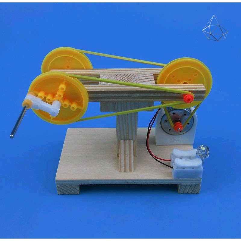高中生手工作品通用技术手摇发电机灯科技作品 自制材料发明迷