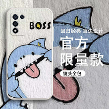 油画卡通适用于OPPOk9s手机壳直边魔方k9pro男女款液态硅胶软套oppo k7x新款搞怪外壳r17全包防摔耐脏保护套