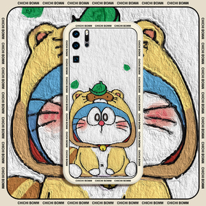 适用于华为p30/p40/p50手机壳mate40e油画30Pro软硅胶Nova5i/6/7/8/9情侣4g/5g男女款Nova可爱机器猫se保护套