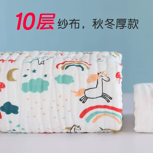 Детское хлопковое марлевое банное полотенце для новорожденных, увеличенная толщина, хорошо впитывает воду