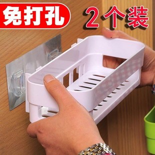 淋浴房卫生间置物架牙具盒牙刷筒玻 洗手池强力粘贴放漱口杯吸壁式