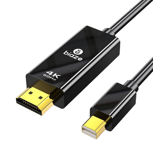 毕亚兹minidp转hdmi线4k连接显示器displayport外接雷电2接口转接头适用苹果电脑macbookair笔记本投影仪电视