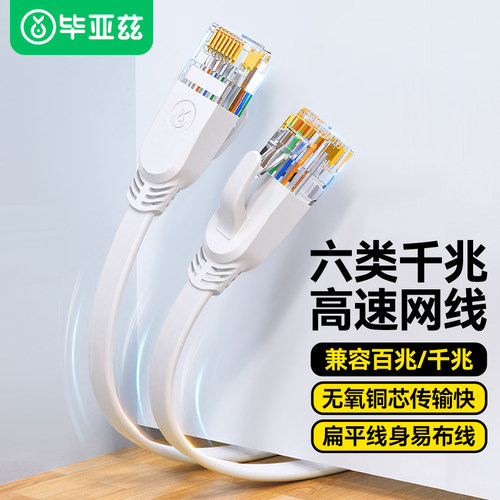毕亚兹扁平网线千兆家用六类扁线