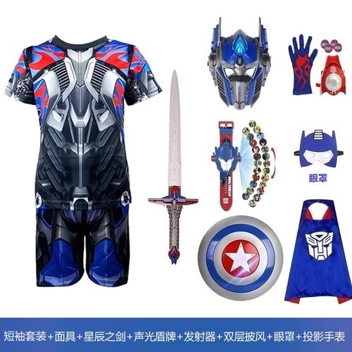 擎天柱衣服男童短袖圣诞节演出服
