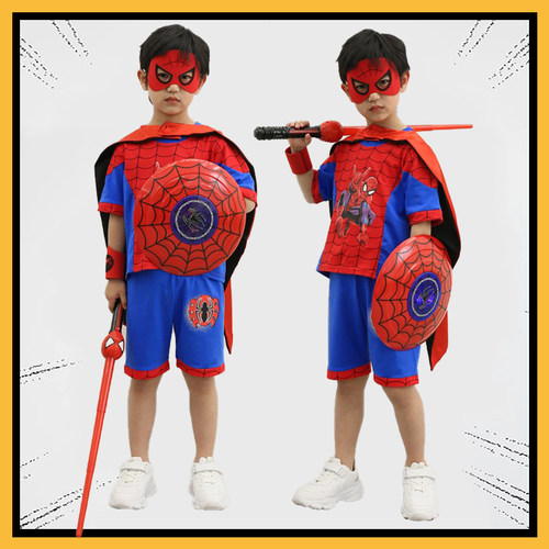 儿童蜘蛛侠套装万圣节演出服