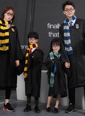 哈利波特儿童圣诞节衣服cosplay格兰芬多巫师魔法袍亲子表演服装