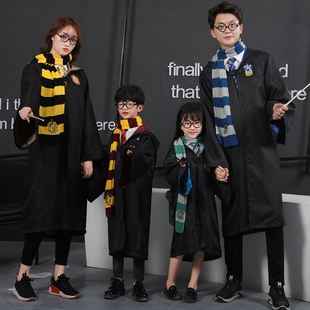 哈利波特儿童圣诞节衣服cosplay格兰芬多巫师魔法袍亲子表演服装