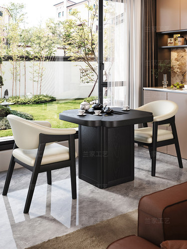 阳台单茶几小客厅家用实木茶几书桌一体机两用茶具茶几套