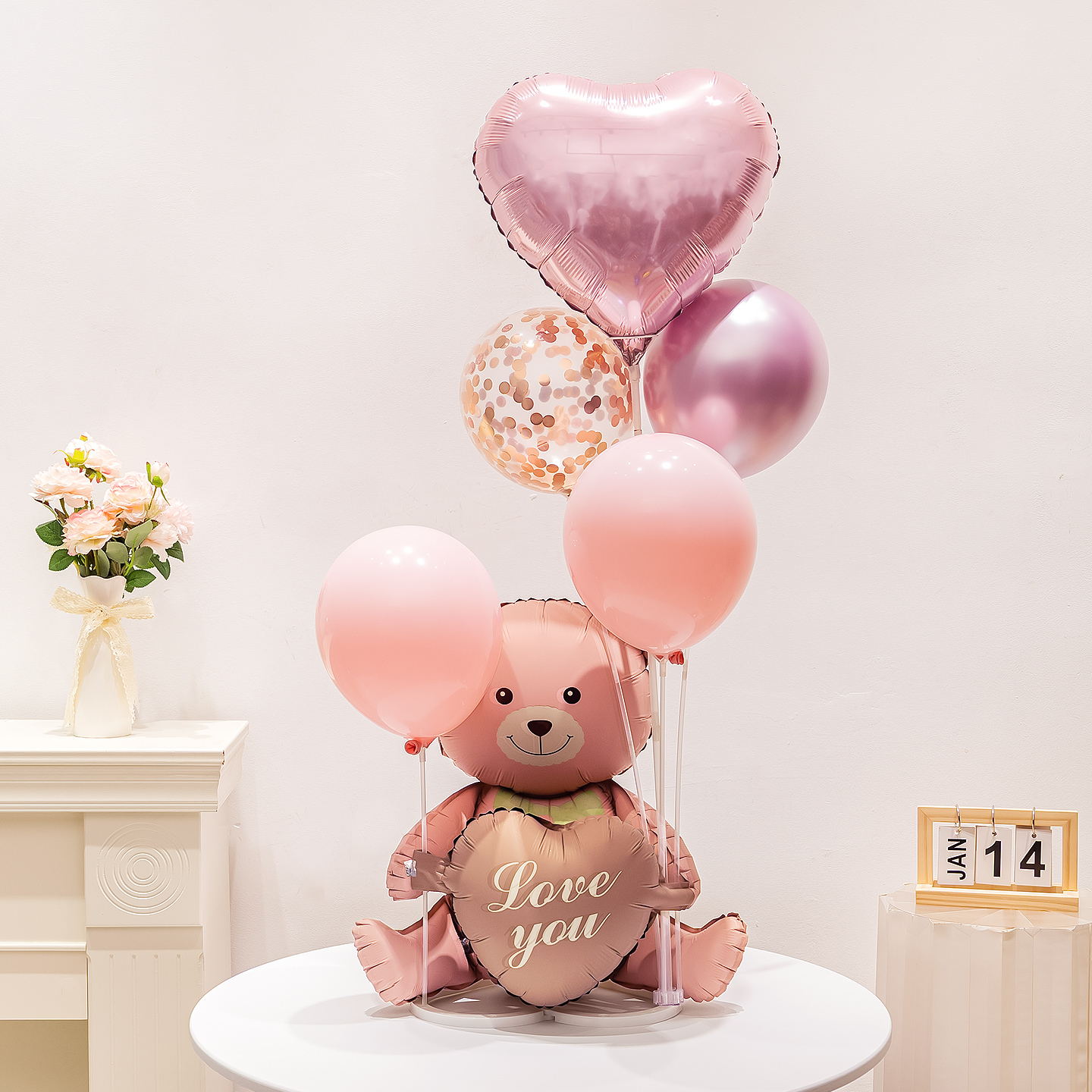 生日快乐装饰爱心气球桌飘