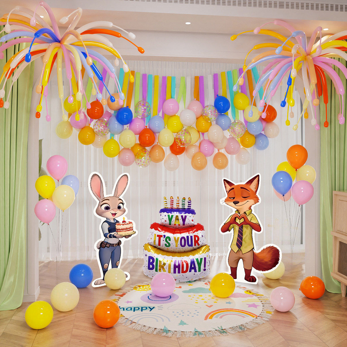 疯狂动物城尼克朱迪kt板生日布置主题儿童卡通派对装饰背景墙气球,节庆用品/礼品,节日装扮用品,淘宝优惠券,粉丝福利购,淘宝优惠卷