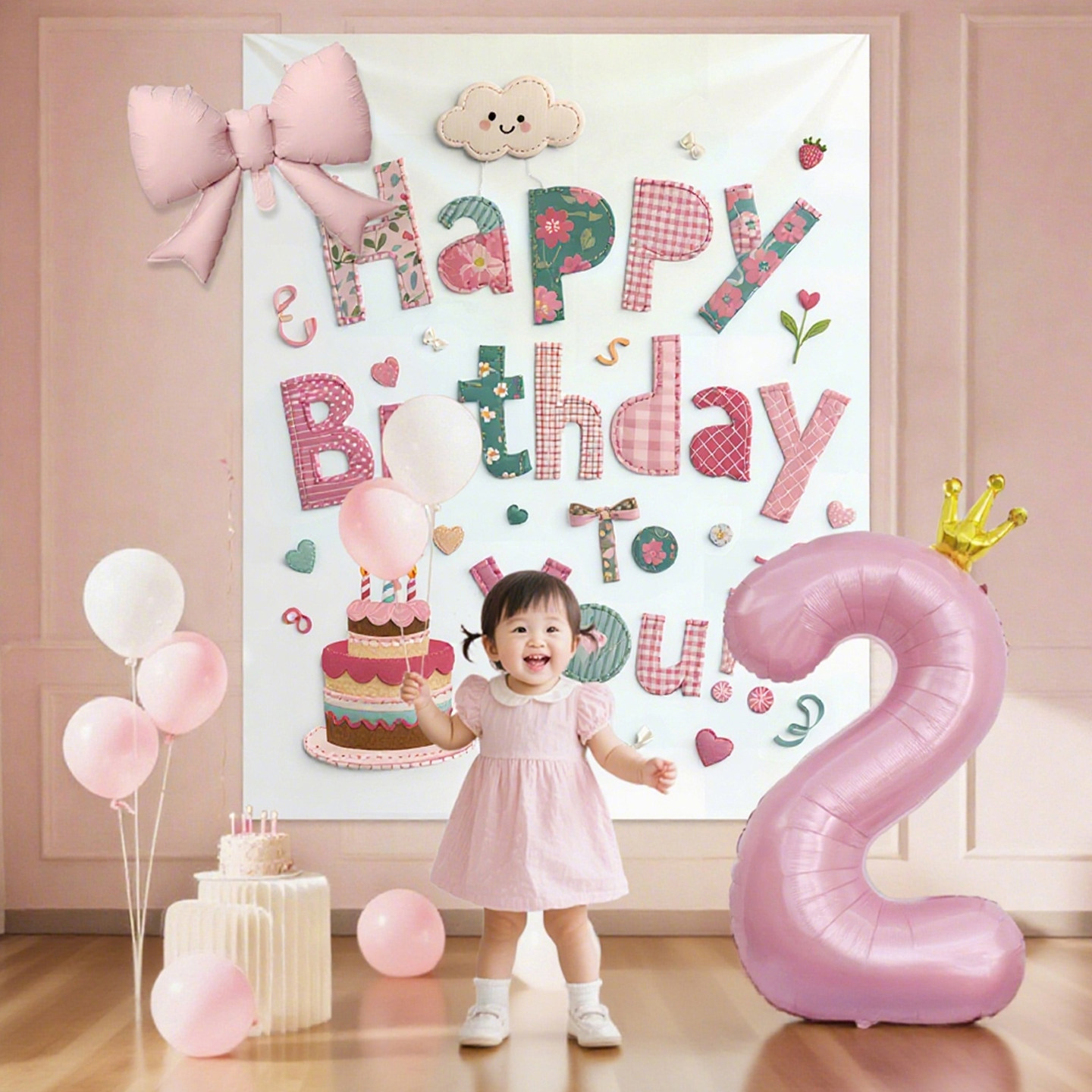 买买熊2岁生日仪式感布置装饰