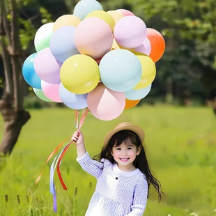 马卡龙气球儿童无毒生日布置场景装饰周岁拍照道具批发彩色加厚10