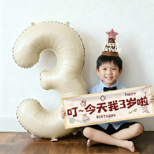 生日仪式感拍照道具手举小横幅