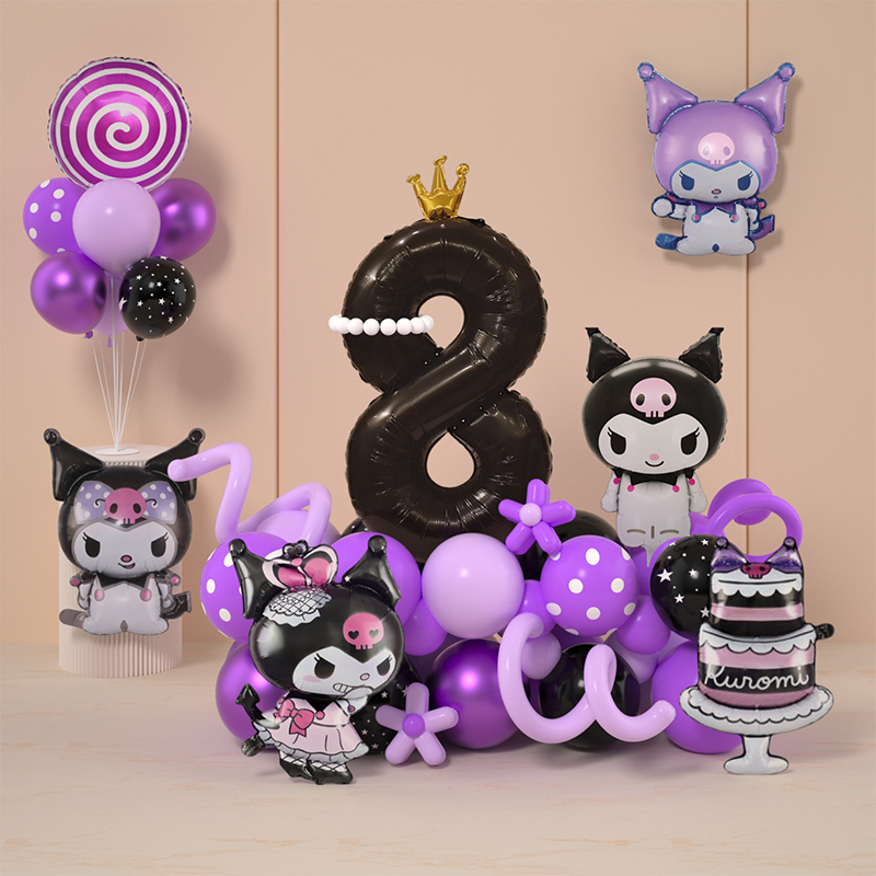 库洛米主题生日布置女孩儿童小宝宝8岁快乐场景装饰品仪式感气球6