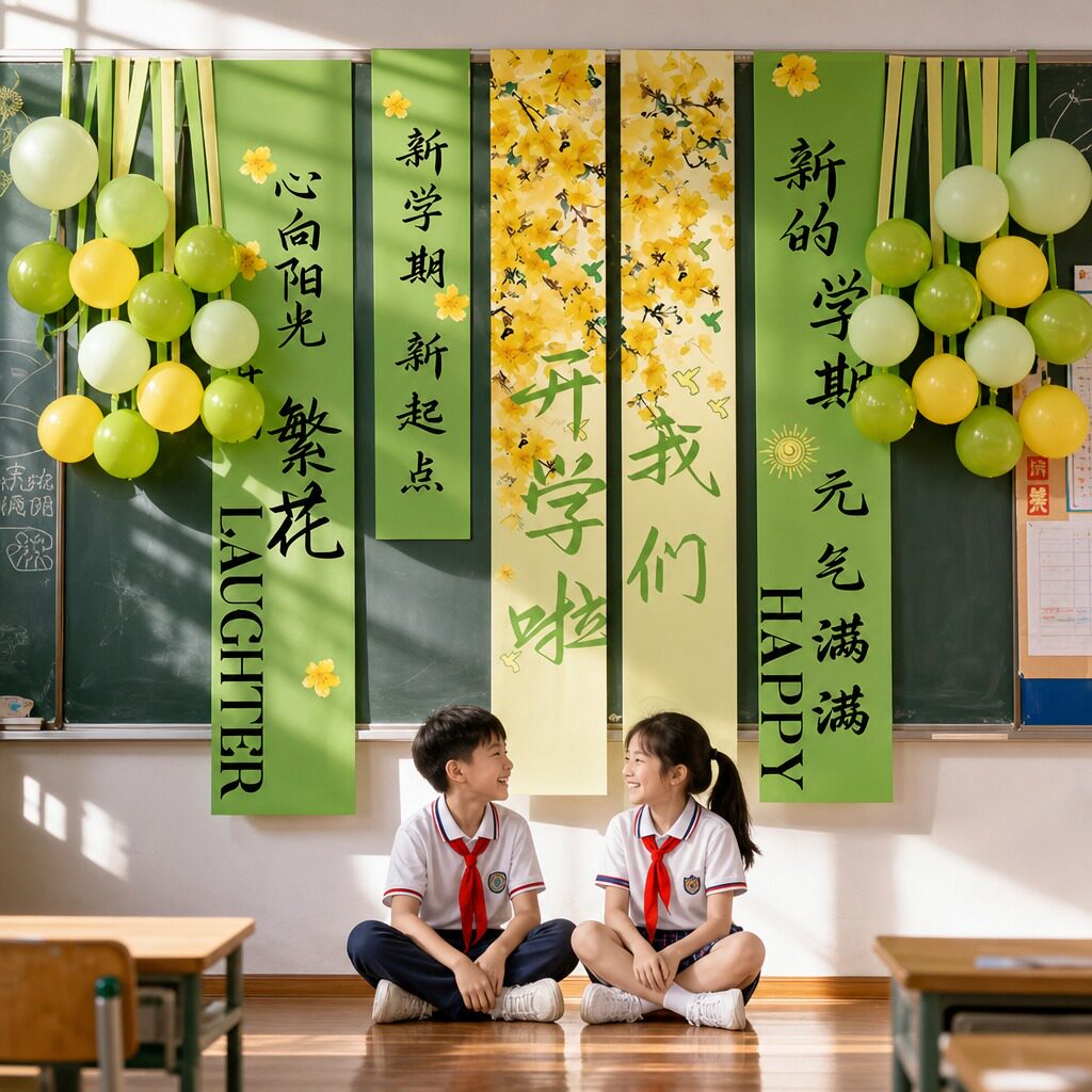 开学季教室氛围感场景布置装饰图片