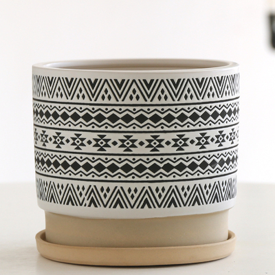 陶土花盆设计感大口径创意浮雕盆