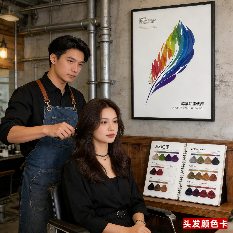 染膏色板毛发彩色毛板发廊理发店