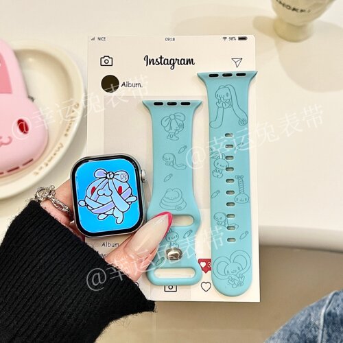 治愈泛用兔适用iwatchs11/10苹果手表表带SE硅胶Applewatchs9/8/7