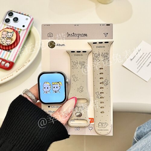星光波点原田治适用iwatchs11/10苹果手表表带硅胶Applewatchs9/8