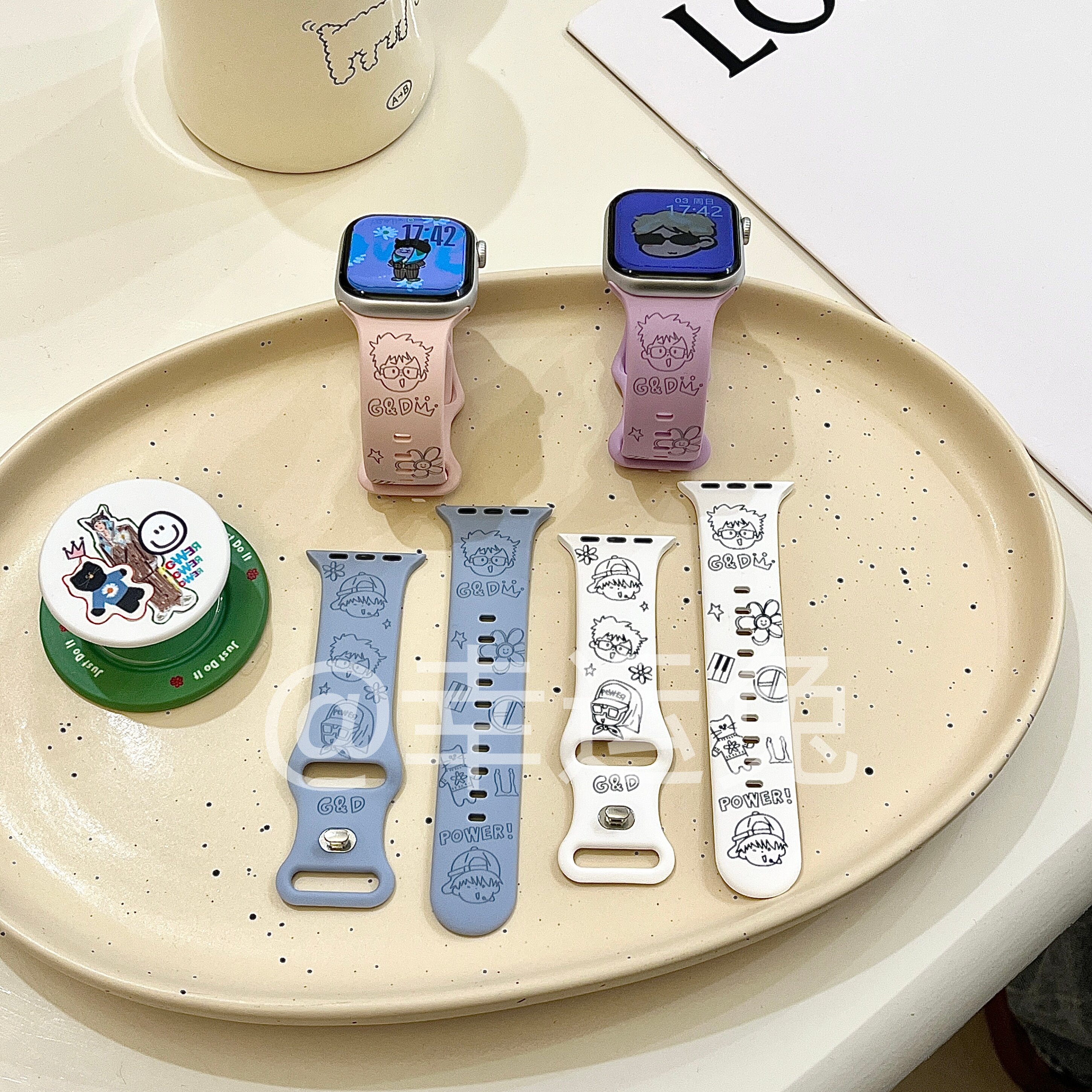 GD权志龙适用iwatchs12/11/10苹果手表表带SE硅胶Applewatchs9/8