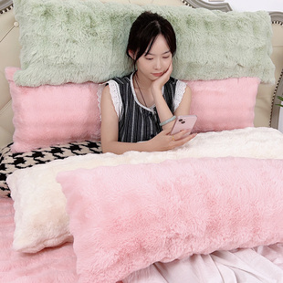 毛绒双人抱枕长条枕套卧室午睡睡觉夹腿长抱枕网红轻奢长形枕可爱