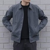 外套男士 2024新款 春季 春秋季 薄款 纯色立领宽松风衣休闲夹克上衣服