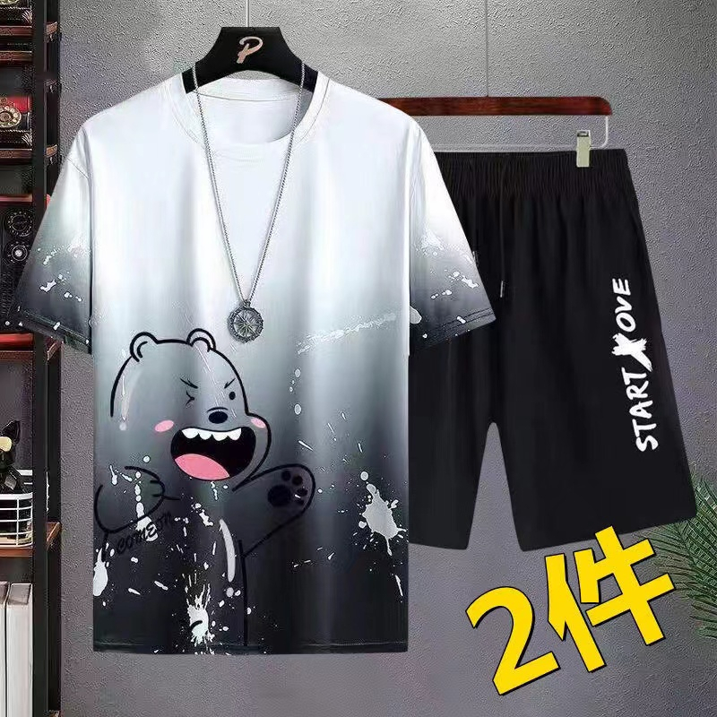 衣服短袖纯棉休闲短裤男士