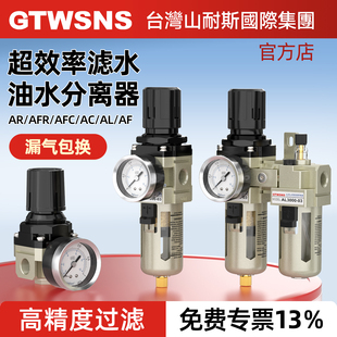 GTWSNS台湾山耐斯油水分离器过滤器自动排水气源处理二联件调压阀