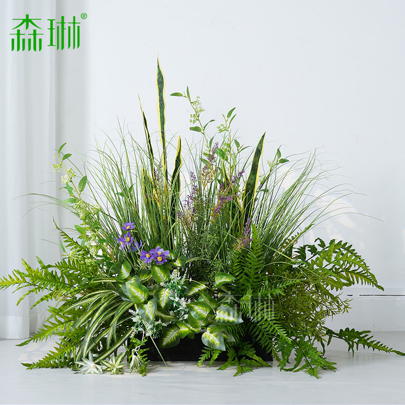 仿真花绿植造景花槽隔断摆设仿生植物草丛假苔藓布置花箱橱窗装饰